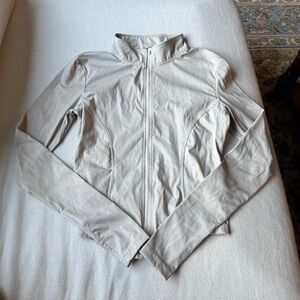 Lazuli label cream cropped zip up jacket